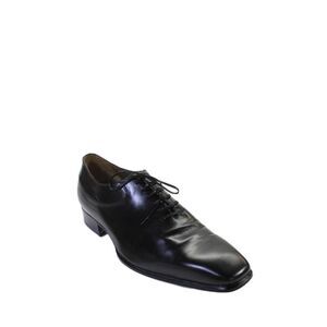 Tardini Mens Leather One Piece Slip On Lace Up Oxfords Black Size 9